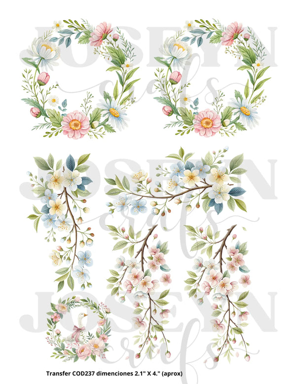Hydrotransferable decal – Flower Wreath – Code 237