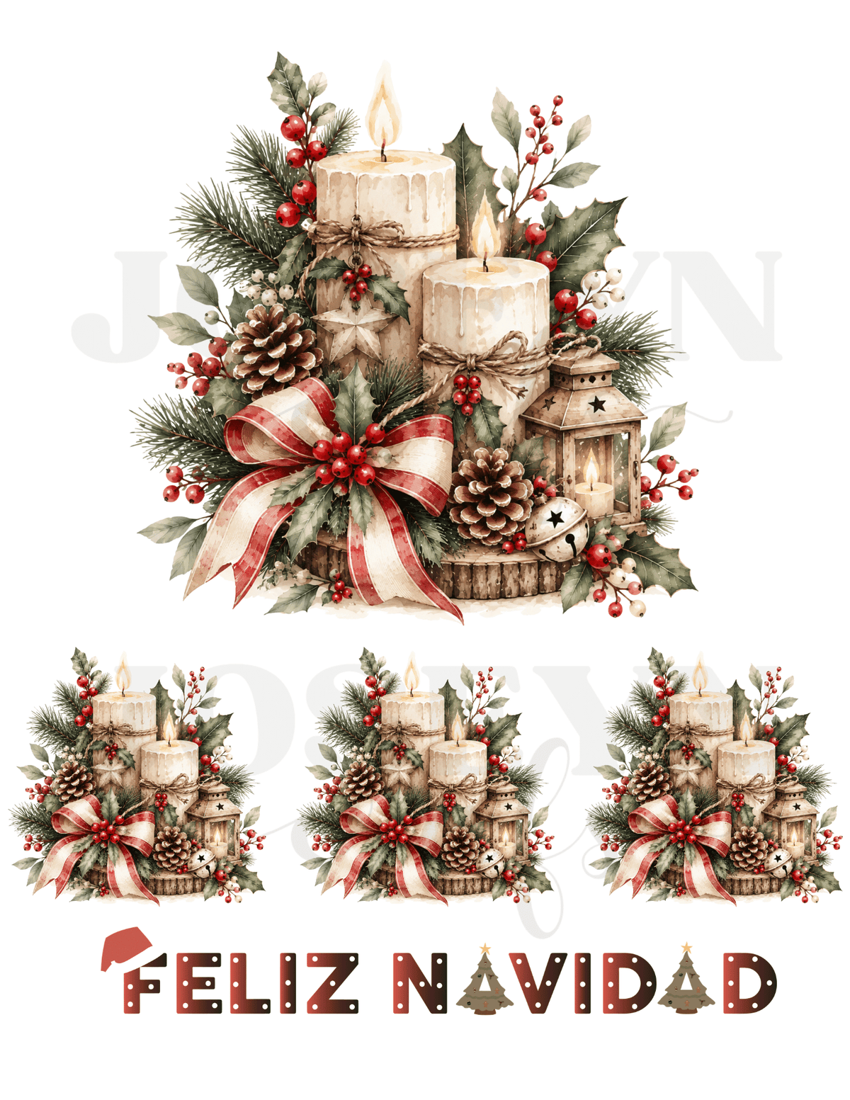 CALCOMANIA VELA DE NAVIDAD