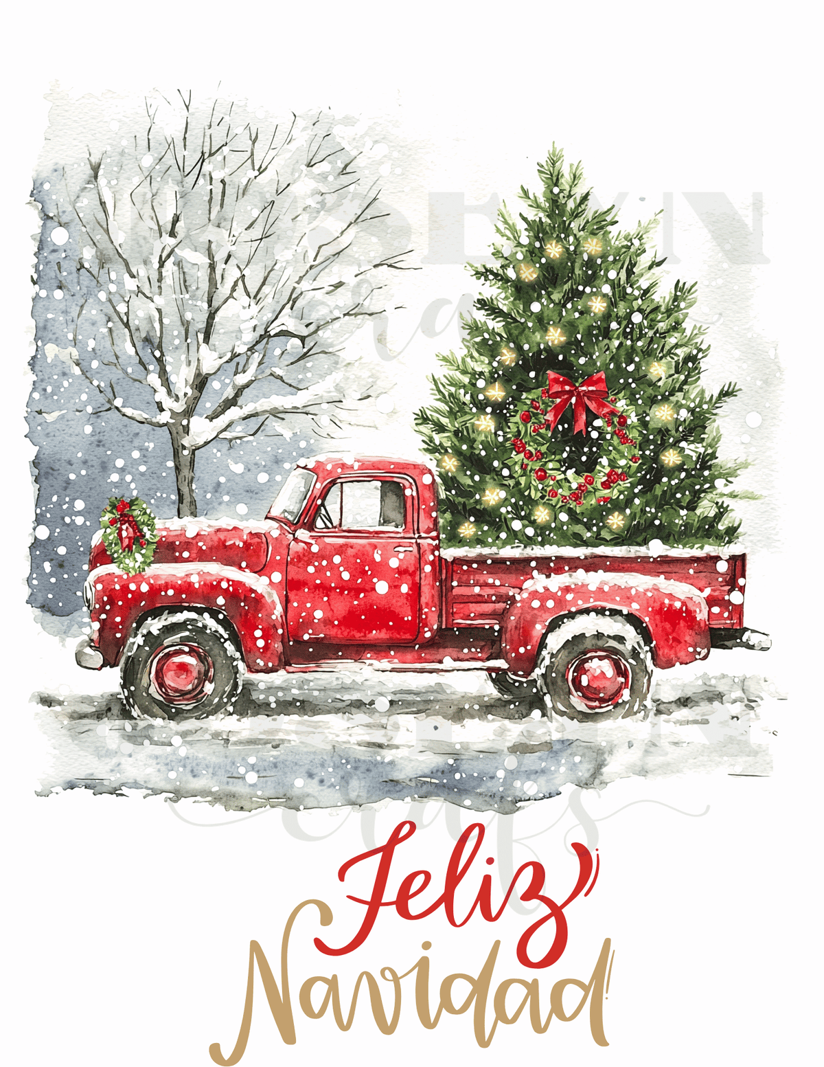 CALCOMANIAS CAMIONETA NAVIDAD 004