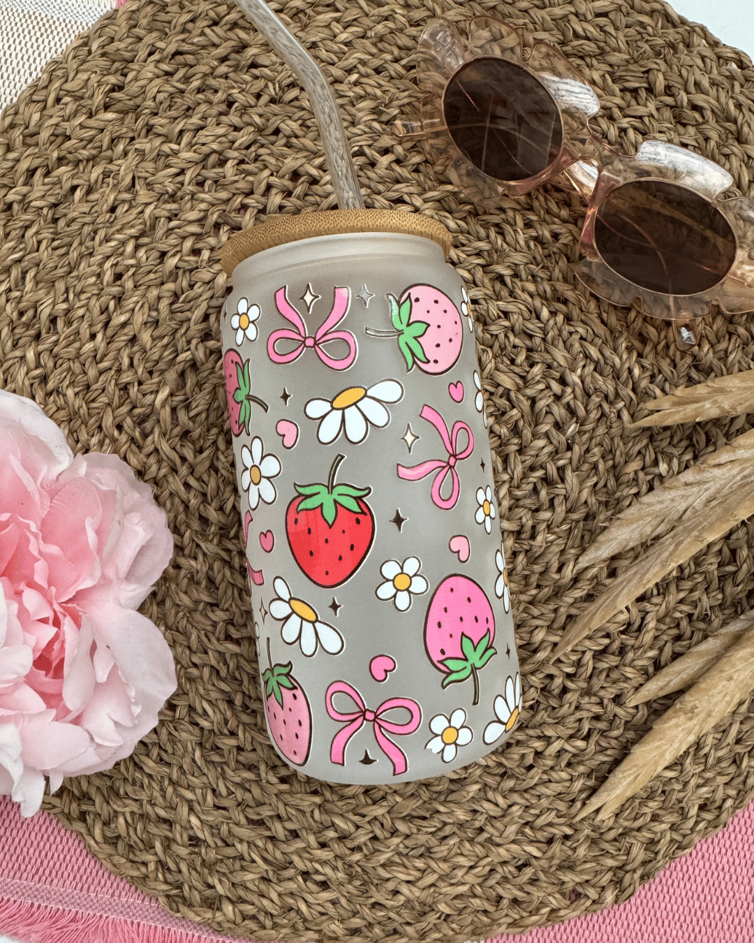 Calcomanias para Vasos Fresas de Verano