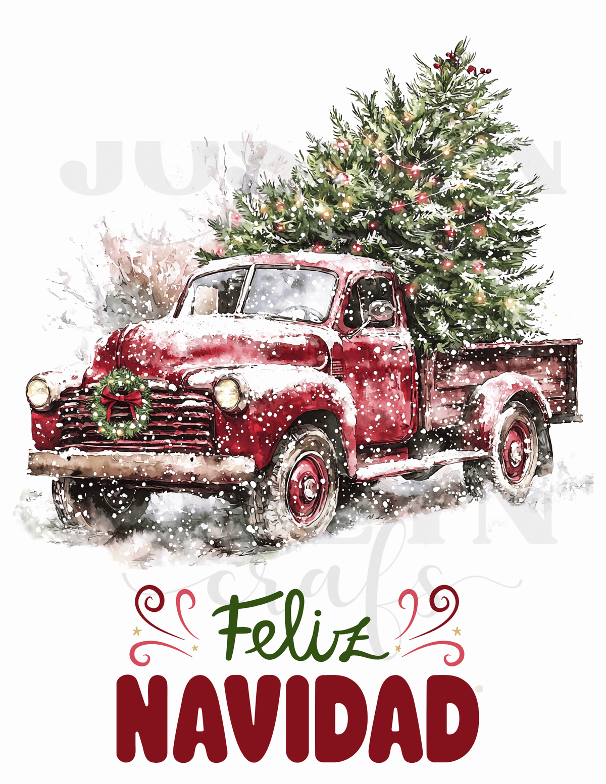 CALCOMANIAS CAMIONETA NAVIDAD 001