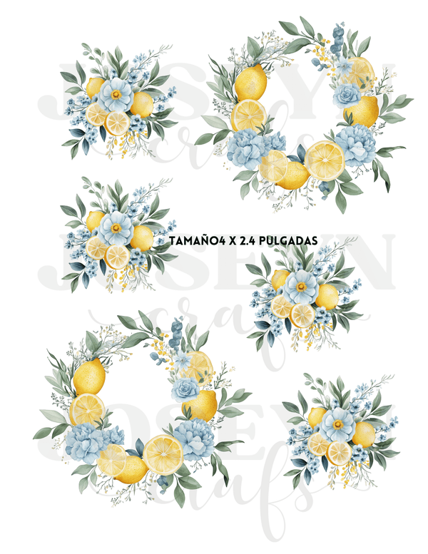 Calcomania al Agua Limoes y Claveles 02