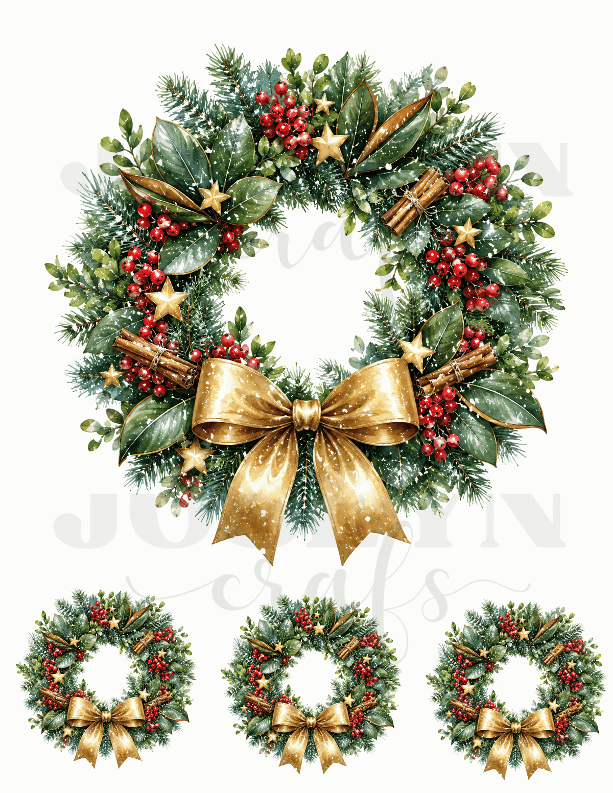 CALCOMANIAS CORONAS DE NAVIDAD 011