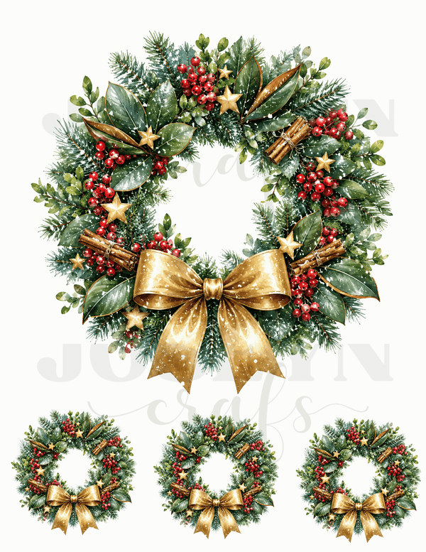CALCOMANIAS CORONAS DE NAVIDAD 011