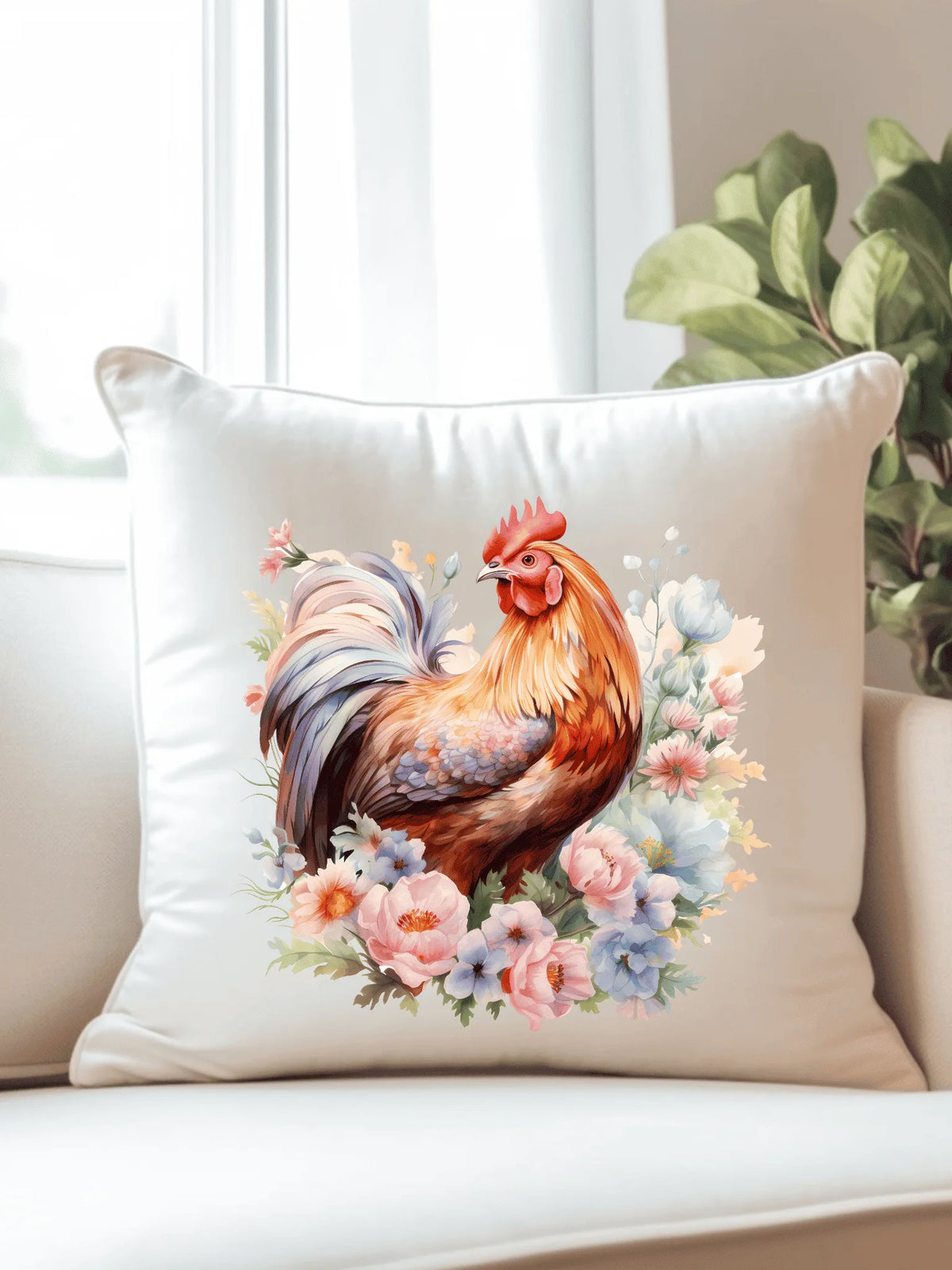Calcomania Gallina en Flores