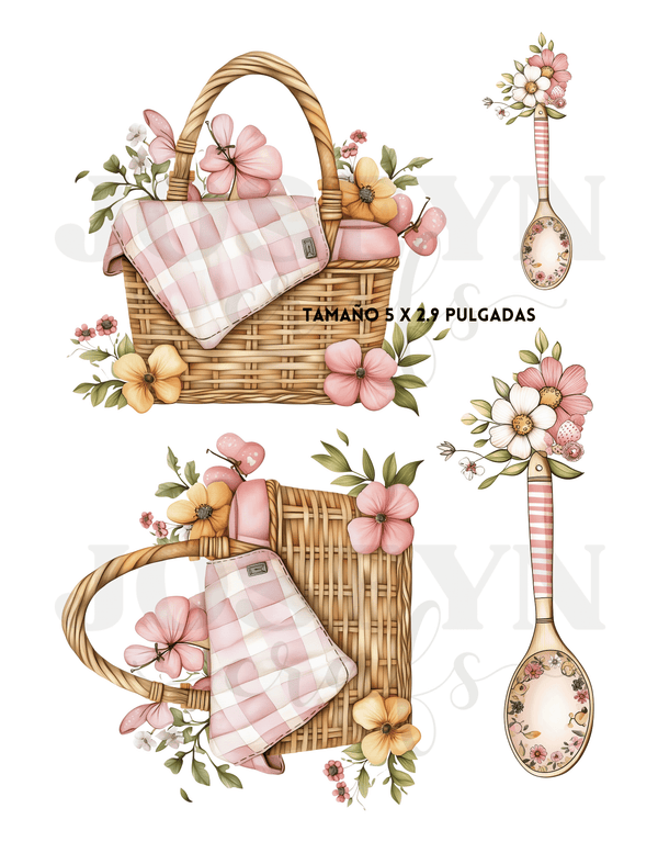 Calcomanias al Agua Canastas Rosa