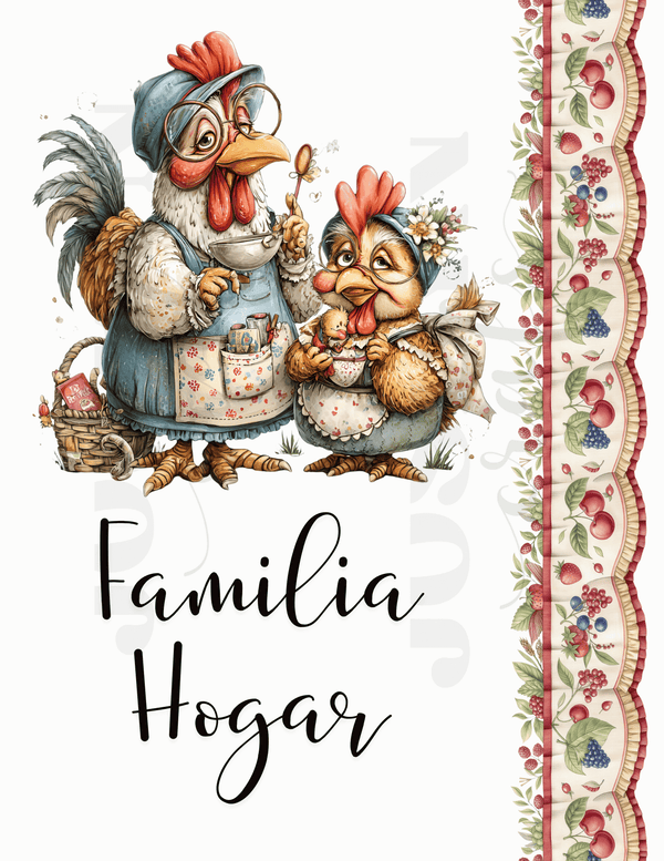 CALCOMANIAS GALLINAS EN FAMILIA 010