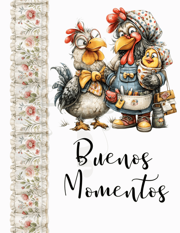CALCOMANIA GALLINAS BUENOS MOMENTOS 015