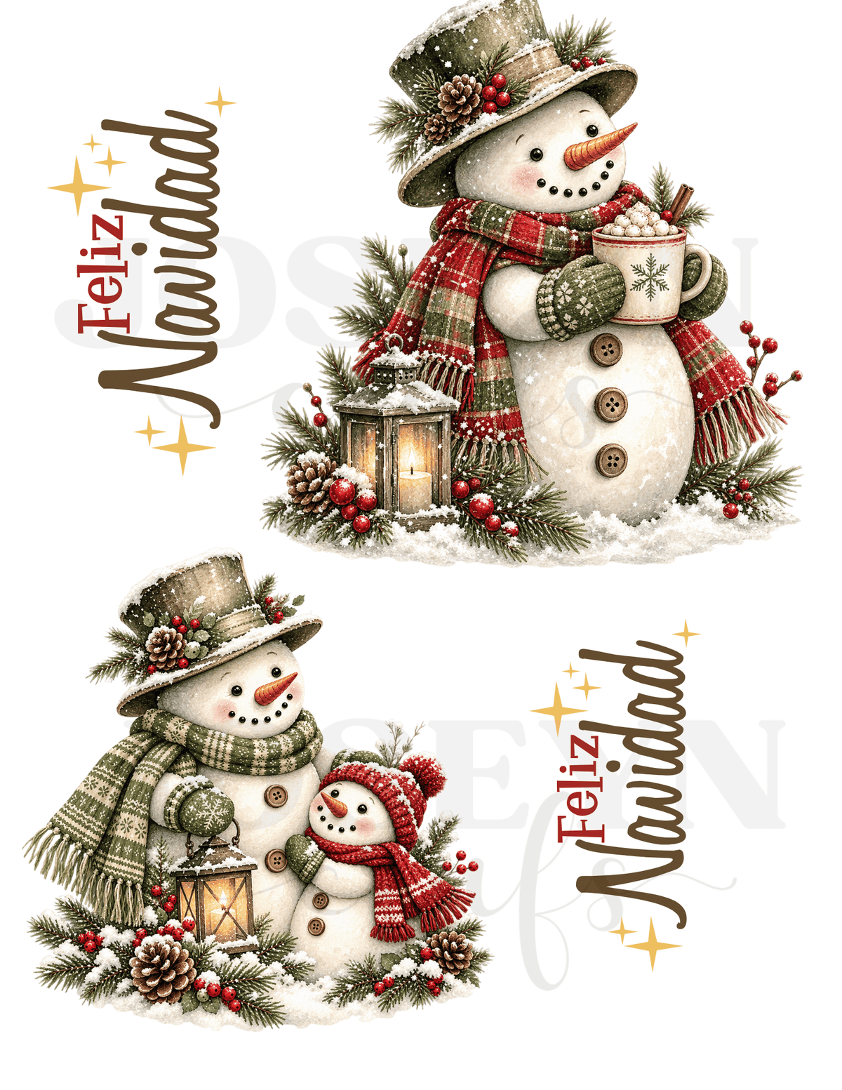 CALCOMAIA MUÑECO DE NIEVE