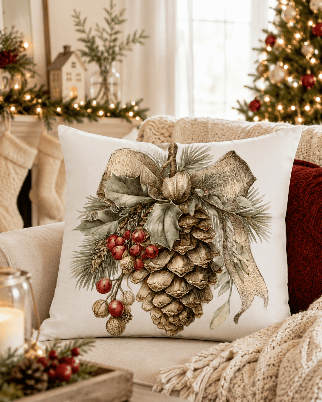 CALCOMANIA NAVIDAD EN COJINES