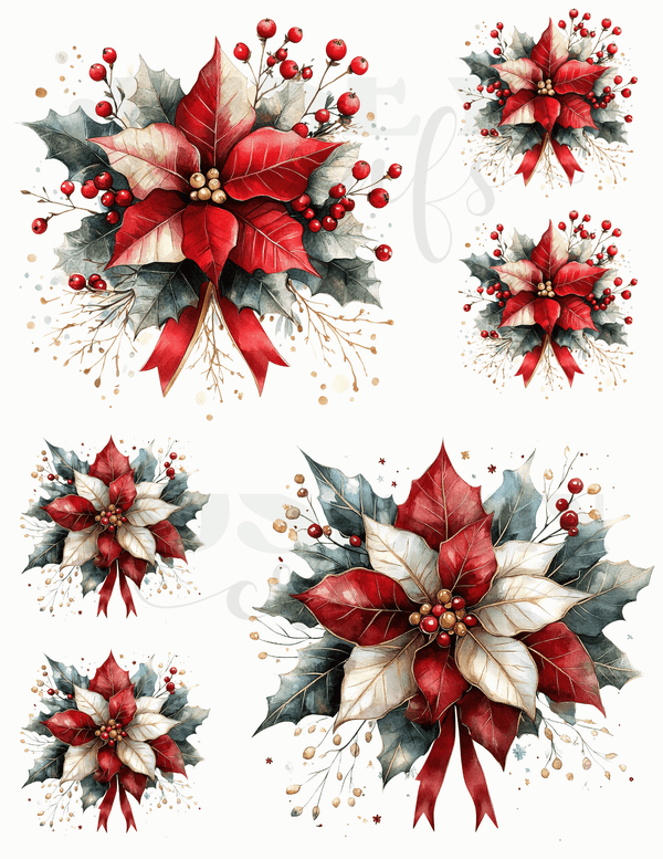 CALCOMANIA FLOR DE PASCUA