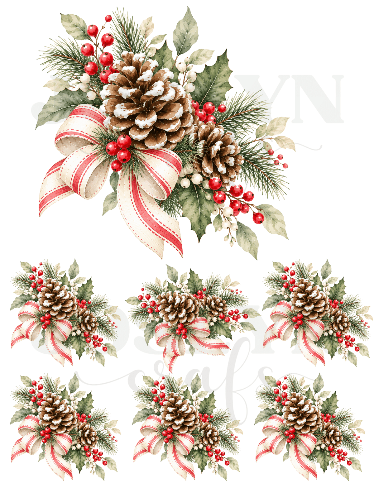 CALCOMANIA LAZO DE NAVIDAD
