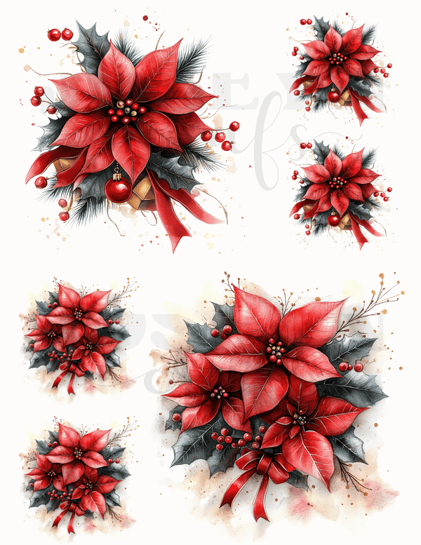 CALCOMANIA FLOR DE PASCUA