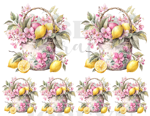 Calcomania Textil Limonas en Rosa