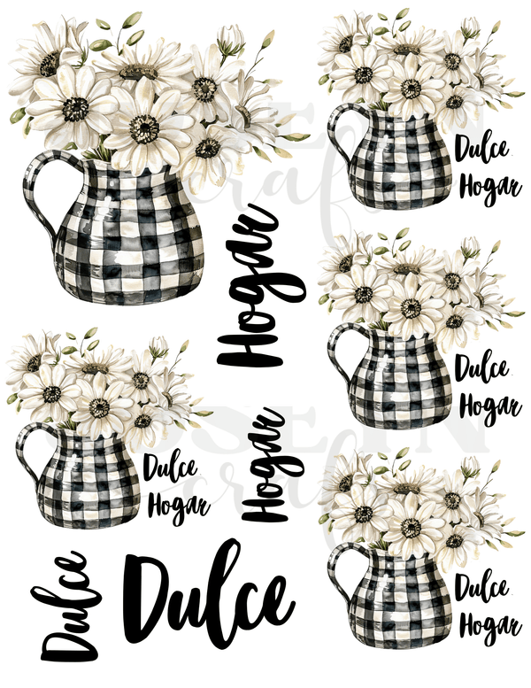 Calcomanias Dulce Hogar002 en DTF-Textil