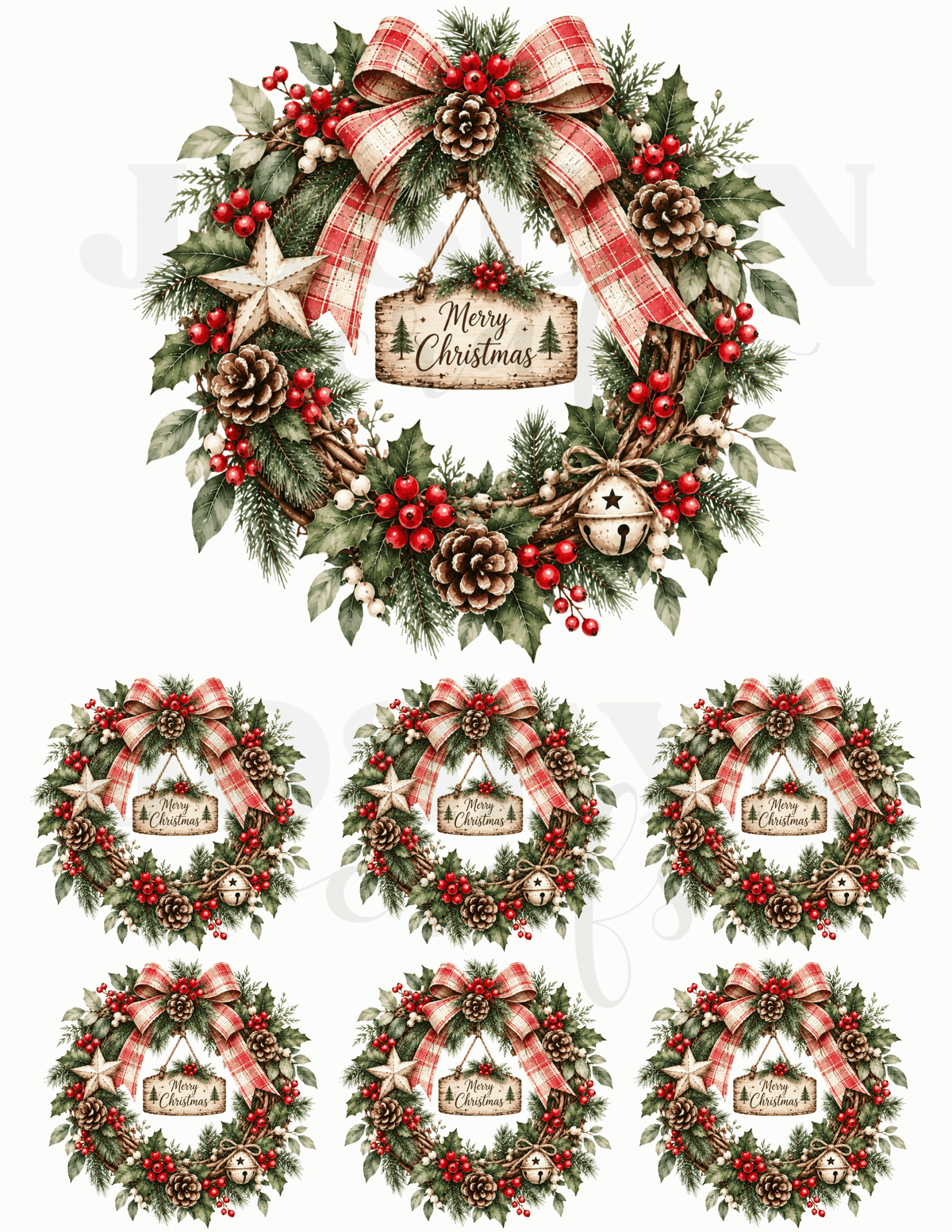 Calcomania Corona de Navidad