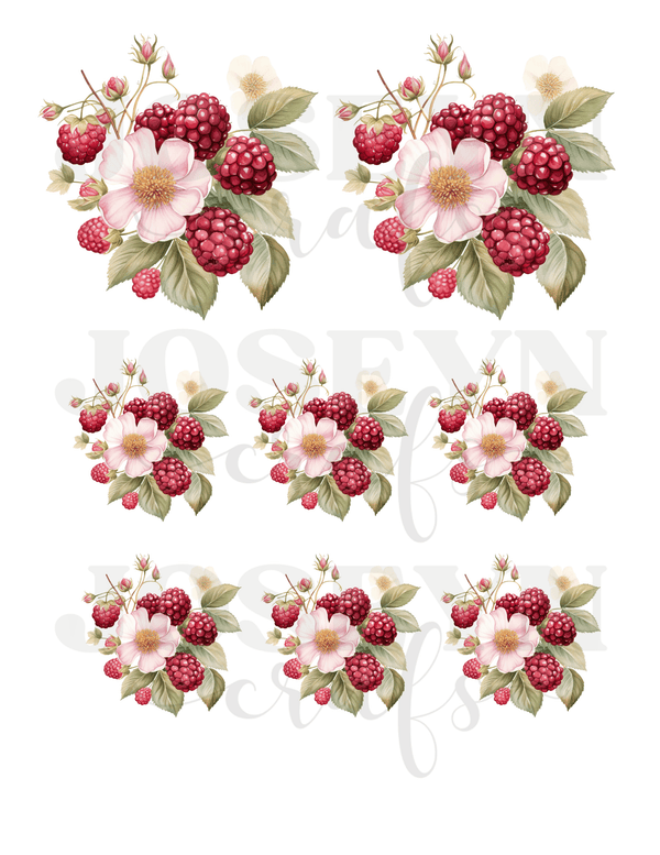 Calcomania al Agua Flores Berry Sweet