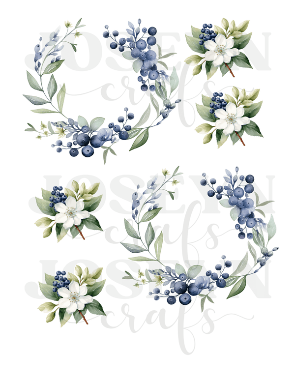 Calcomanias al Agua Blueberries