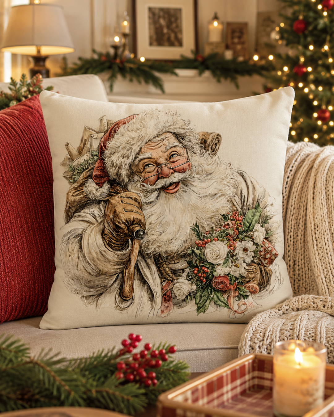 CALCOMANIA NAVIDAD EN COJINES