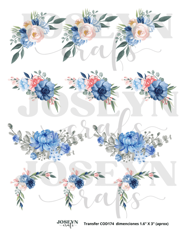 Calcomanía hidrotransferible – Flor Guirnalda– Código174