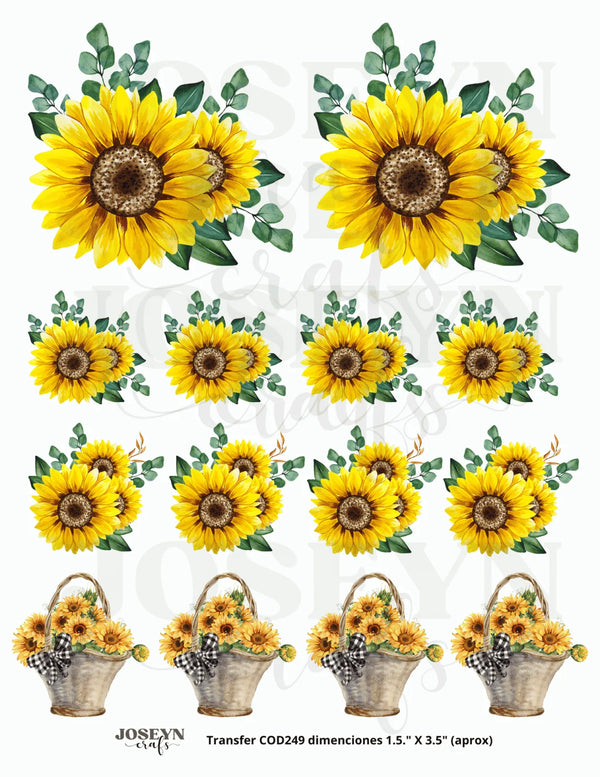 Water-transferable decal – Sunflowers002– COD249