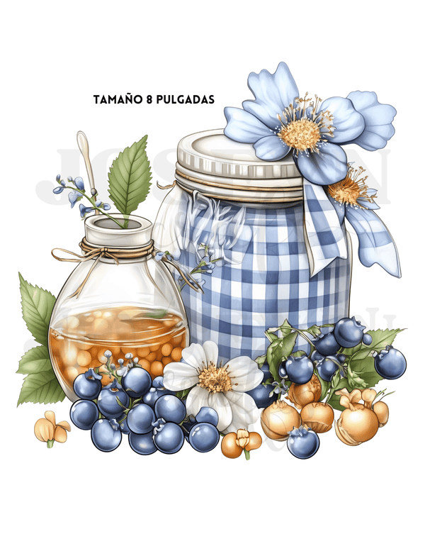 Calcomania al Agua Tarro y Frutos