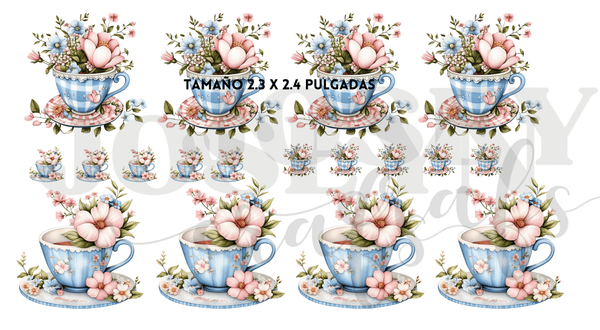 Calcomanias Taza Floral en UV