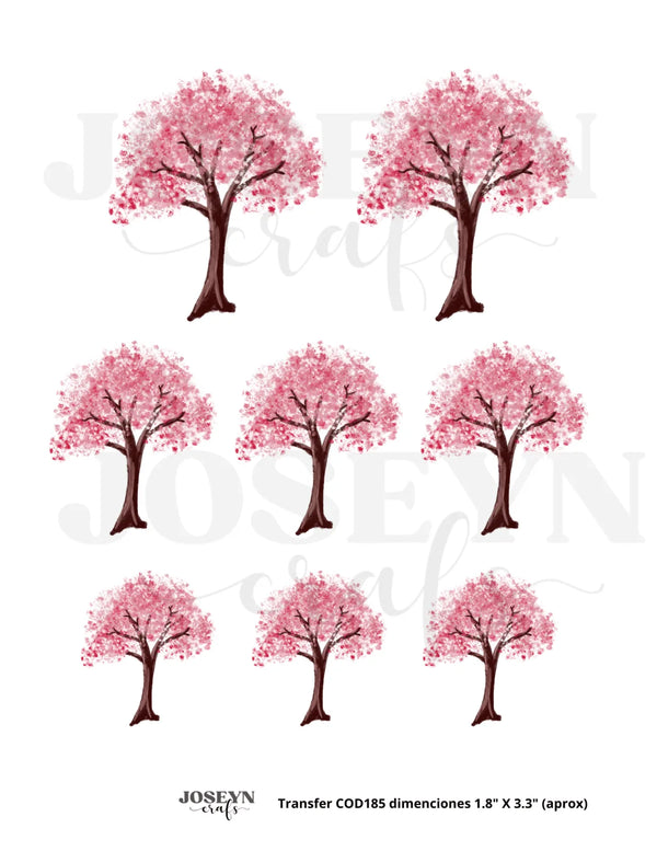 Water-transferable decal – Pink Tree – Code 185