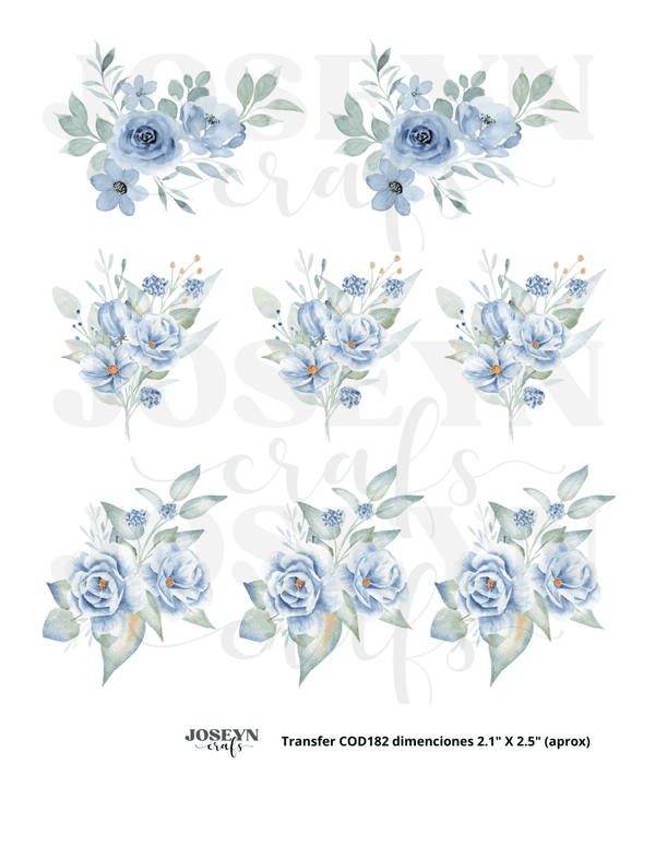 Calcomanía hidrotransferible – Flor Azul04– Código182