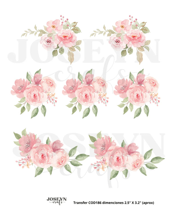 Hydrotransferable decal – Pink Roses02– Code186
