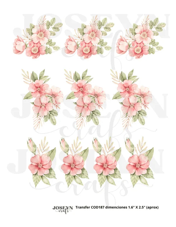 Hydrotransferable decal – Pink Roses03– Code187