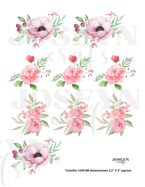 Hydrotransferable decal – Pink Roses04– Code188