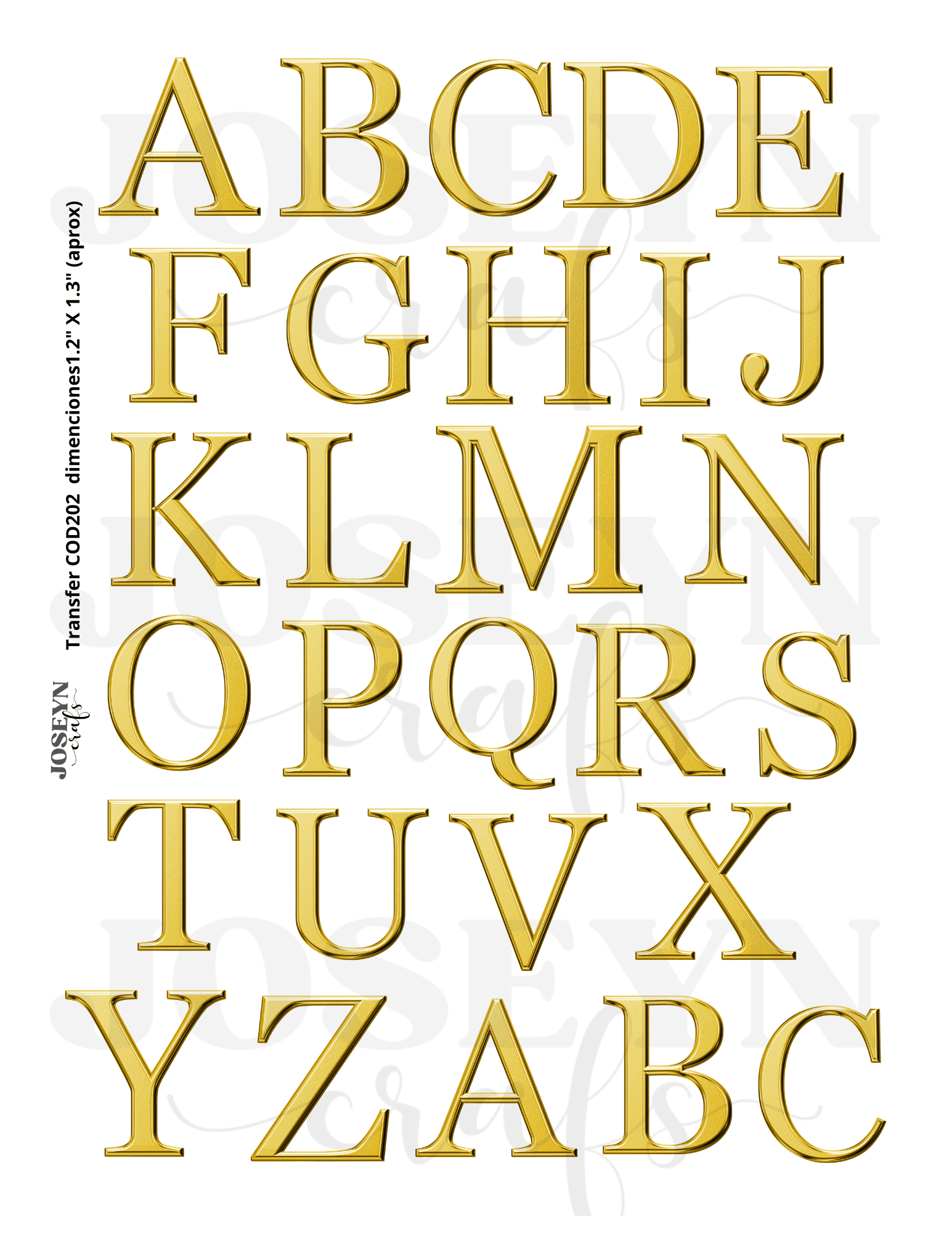 Calcomanía hidrotransferible – ABC02– Código202