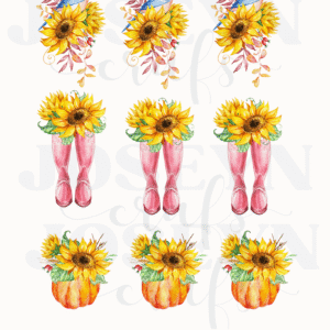 Calcomanía hidrotransferible –Flor del Sol y Pajarito– Código190