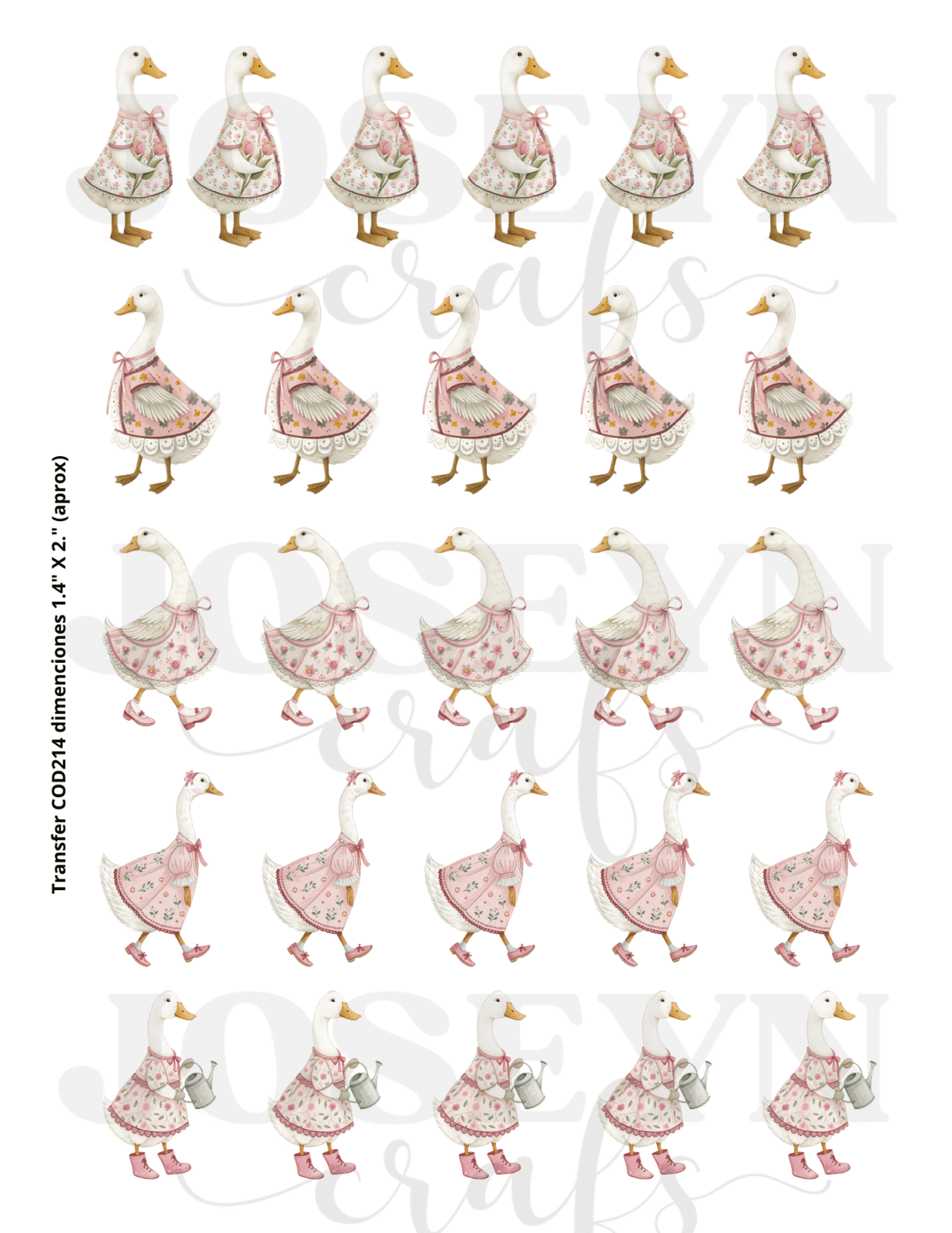 Calcomanía hidrotransferible – Gansos-Código214