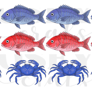 Pez y Cangrejos uv-dtf