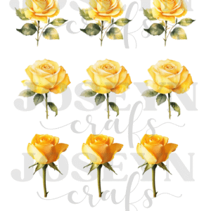 Calcomanía hidrotransferible – Rosas Amarillos Código179