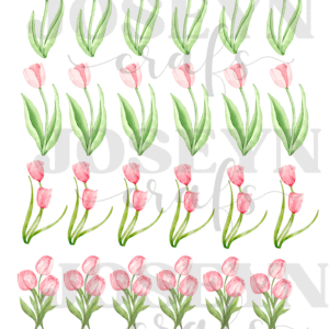 Calcomanía hidrotransferible – Tulipanes Rosa– Código176