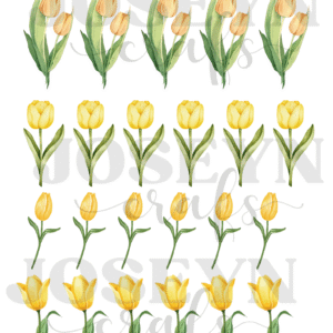 Calcomanía hidrotransferible – Tulipanes Amarillos Código178