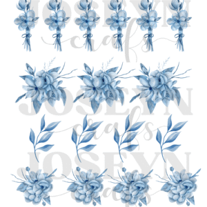 Calcomanía hidrotransferible – Flor Azul03– Código181