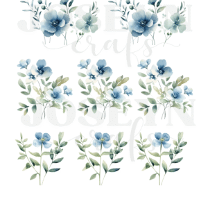 Calcomanía hidrotransferible – Flor Azul05– Código183