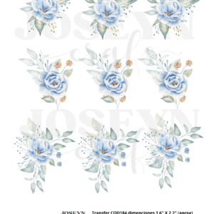 Calcomanía hidrotransferible – Flor Azul06– Código184