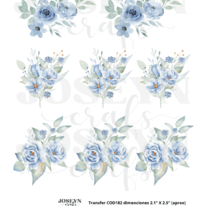 Calcomanía hidrotransferible – Flor Azul04– Código182