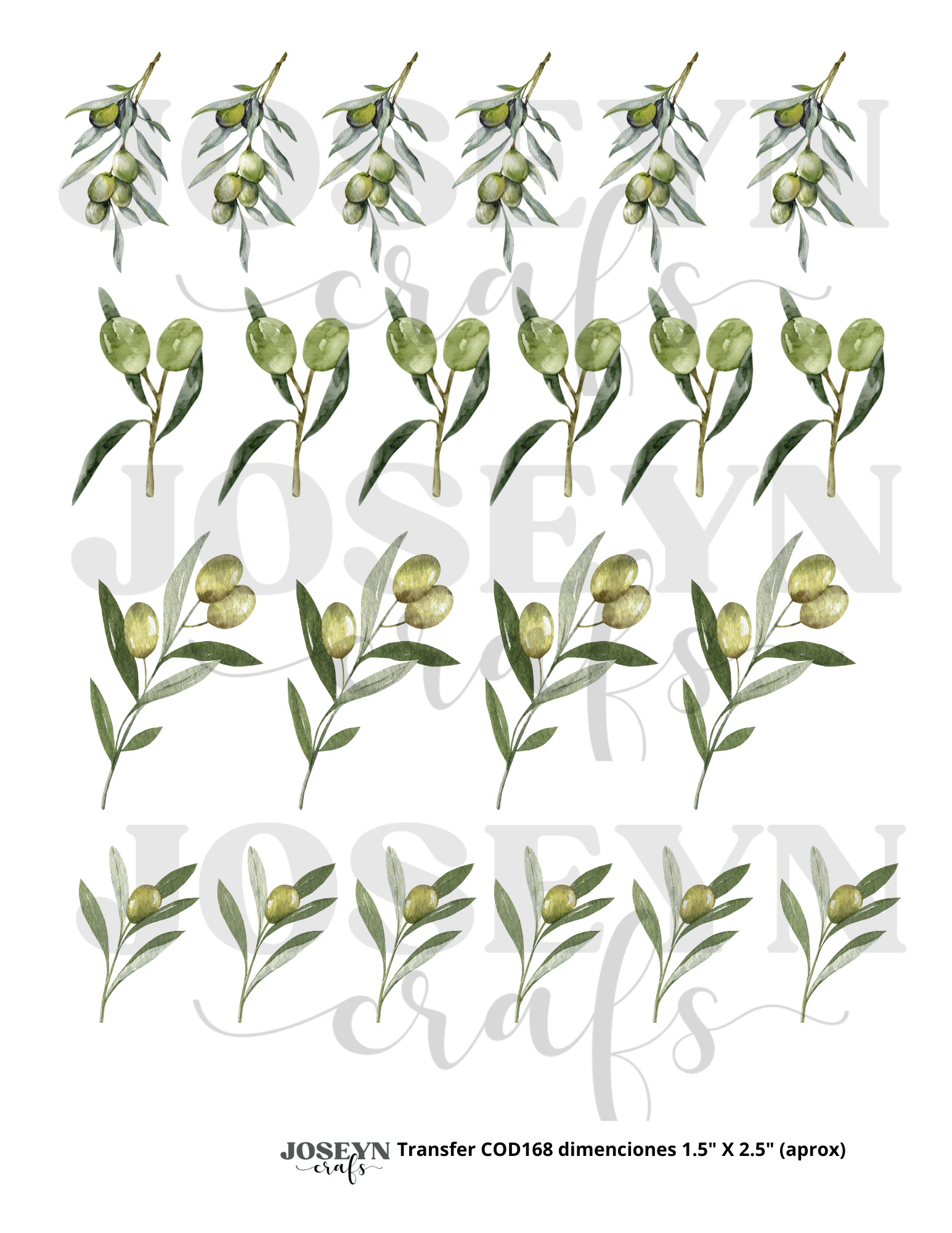 Calcomanía hidrotransferible – Aceitunas– Código168
