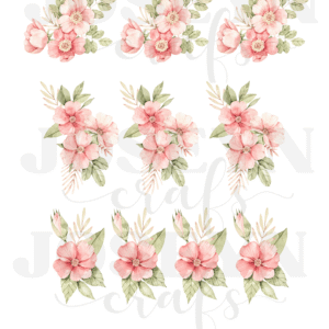 Calcomanía hidrotransferible – Rosas Rosada03– Código187