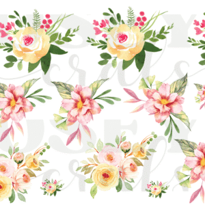 Calcomanias Flores Primavera en UV-Dtf