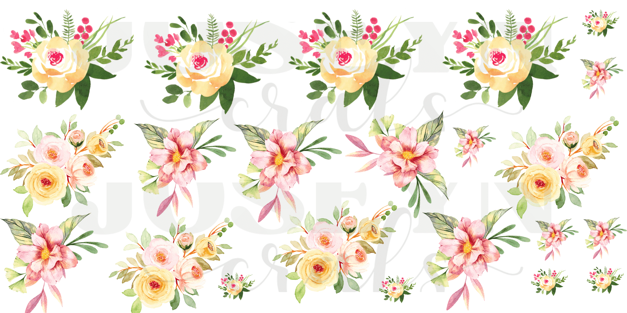 Calcomanias Flores Primavera en UV-Dtf