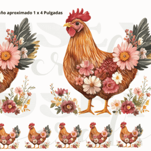 Calcomanias Gallinas y Gallos en UV-Dtf