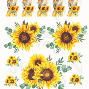 Calcomanía hidrotransferible – Girasoles001– COD248