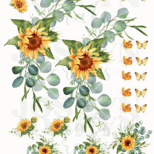 Calcomanía hidrotransferible – Girasoles004– COD251